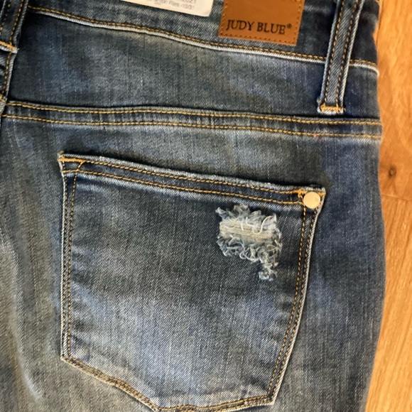 Judy Blue High Rise ButtonUp Straight Ripped Jeans - Picture 10 of 13